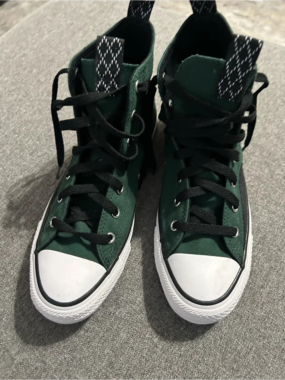 Converse Forest Green Canvas High-Top Sneakers with White Soles
